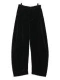 Renli Su velvet tapered trousers - Black