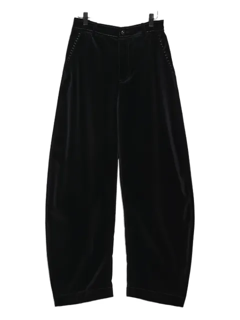 Renli Su velvet tapered trousers