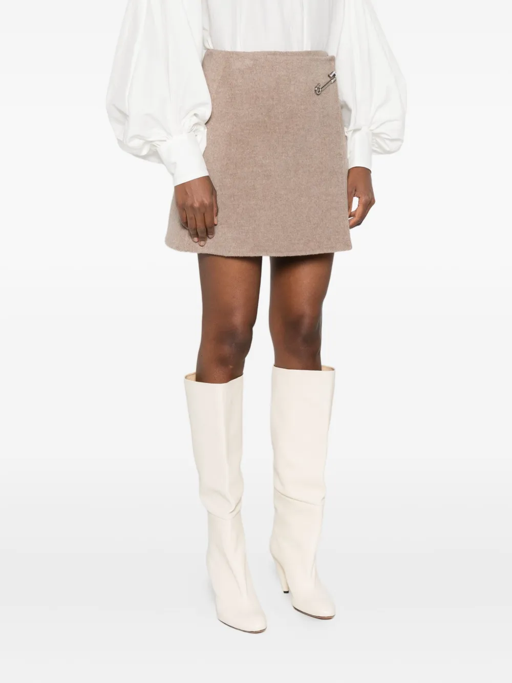 Ermanno Scervino Safety-pin Wrap Skirt In Brown