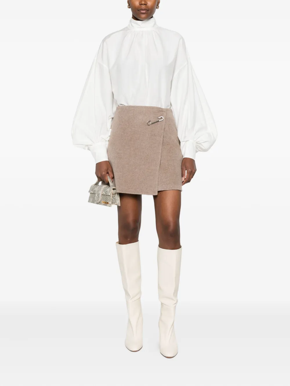 Ermanno Scervino Wikkelrok met veiligheidsspeld - Bruin