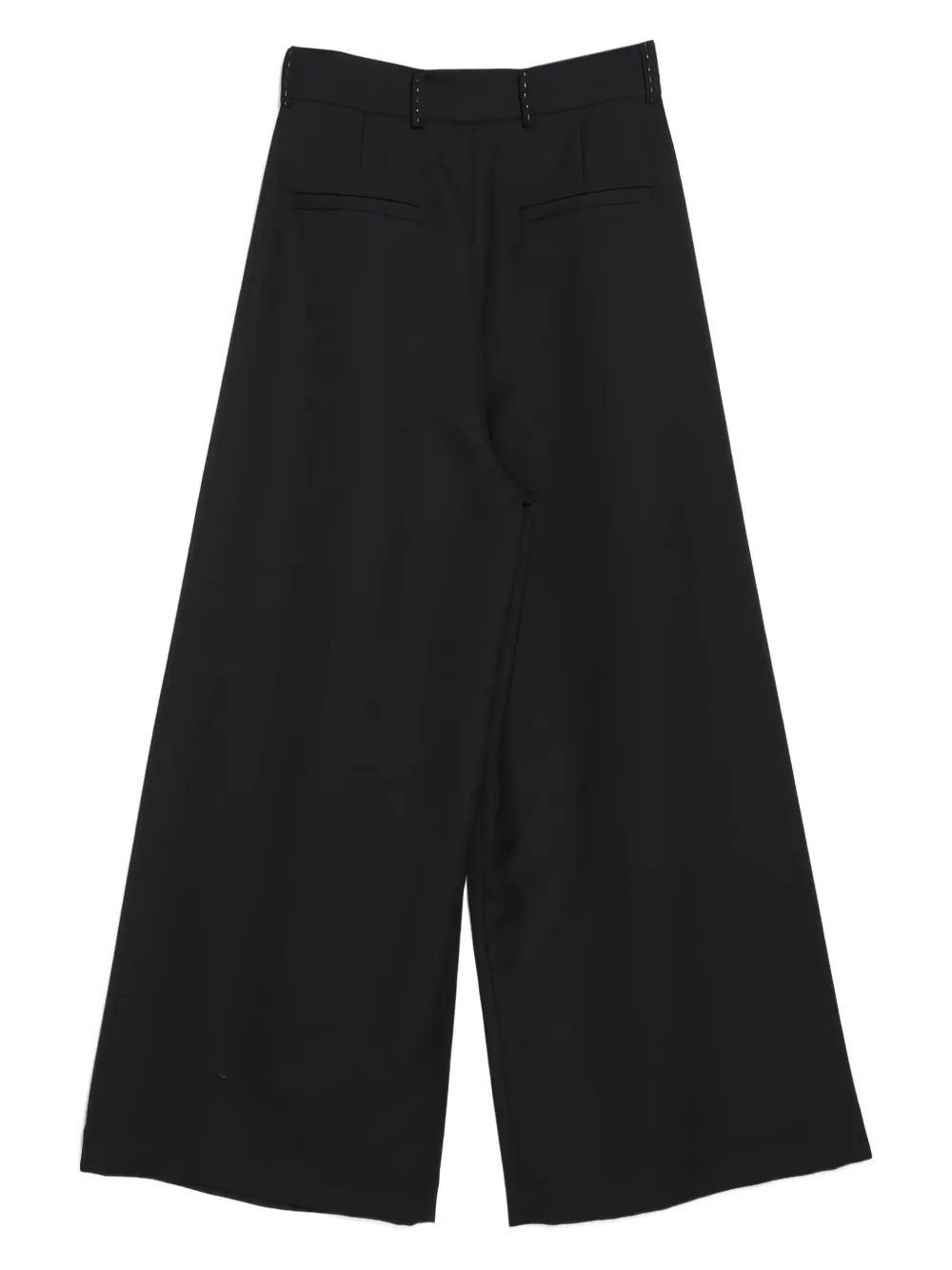 Renli Su Plooibroek met wijde pijpen Zwart