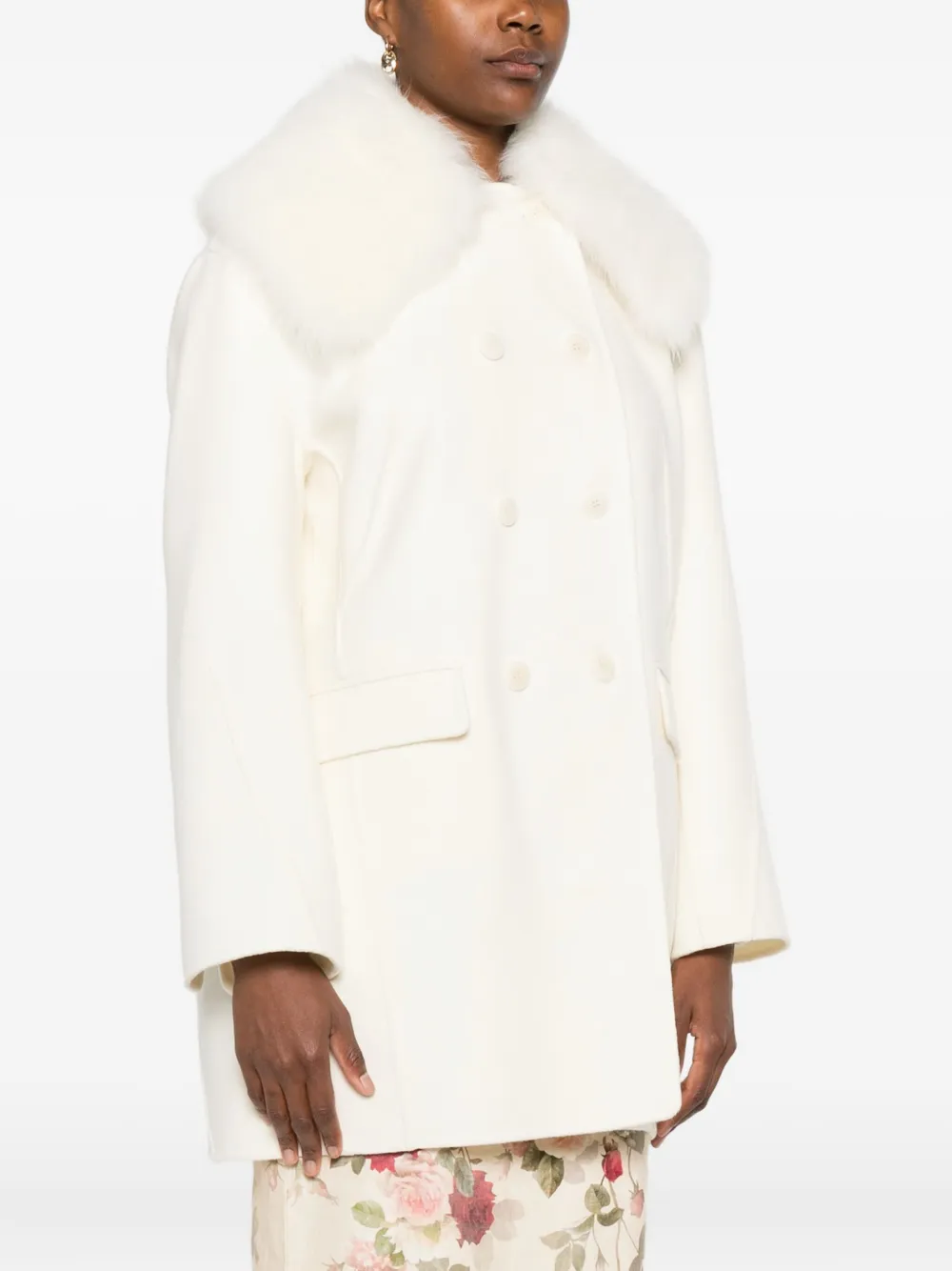 VIP【関税送料無料】希少 Ermanno Scervino Shearling Coat Ermanno Scervino shearling-trim double-breasted Coat