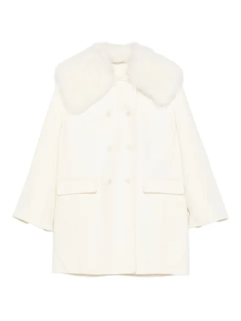 Ermanno Scervino shearling-trim double-breasted coat