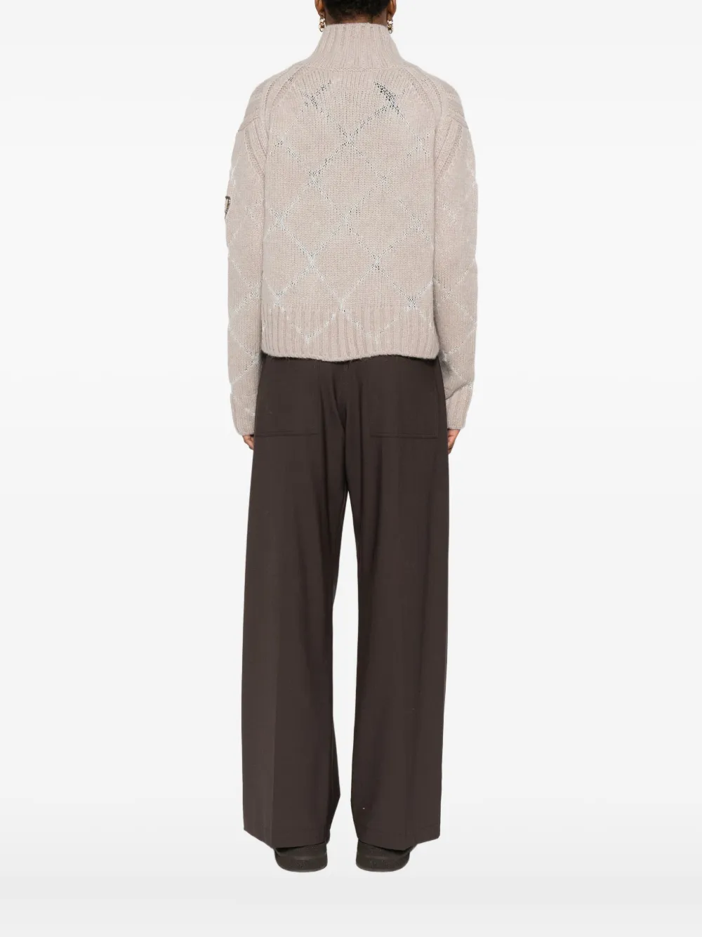 Ermanno Scervino High-neck Sweater In Gray