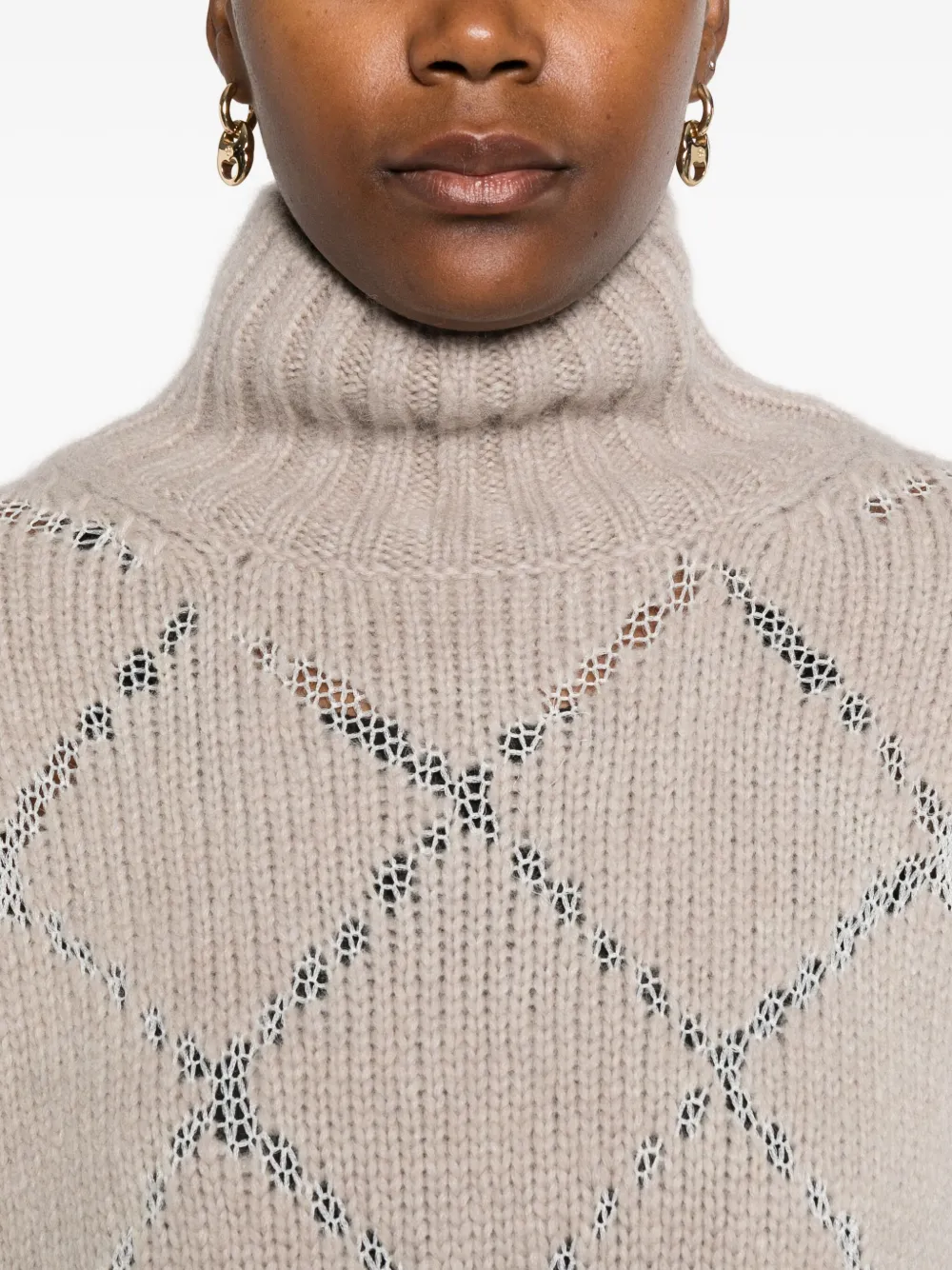 Ermanno Scervino High-neck Sweater In Gray