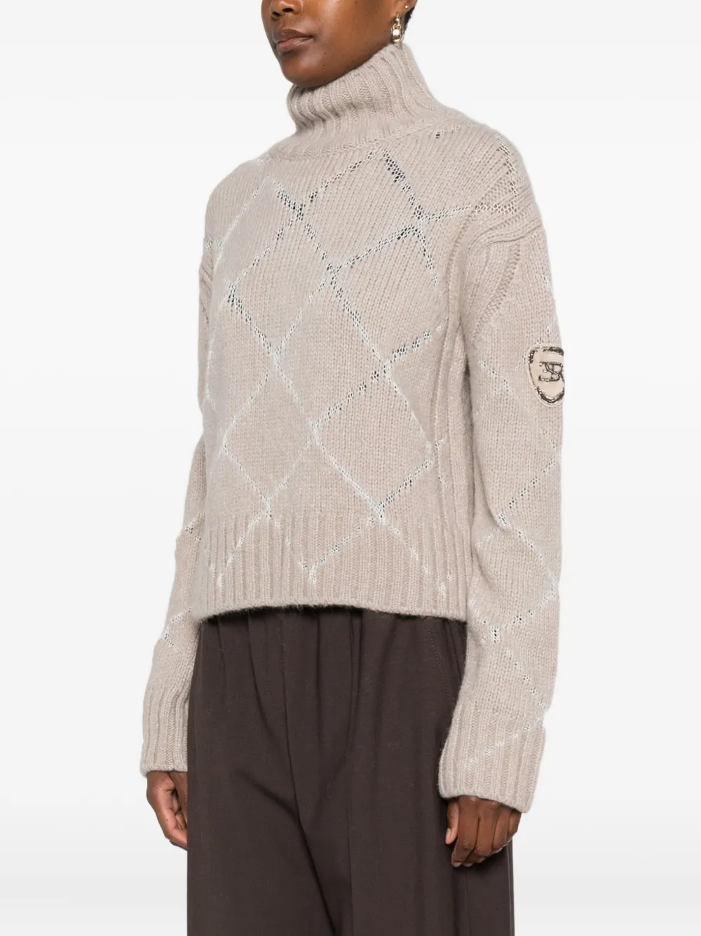 Ermanno Scervino High-neck Sweater In Gray