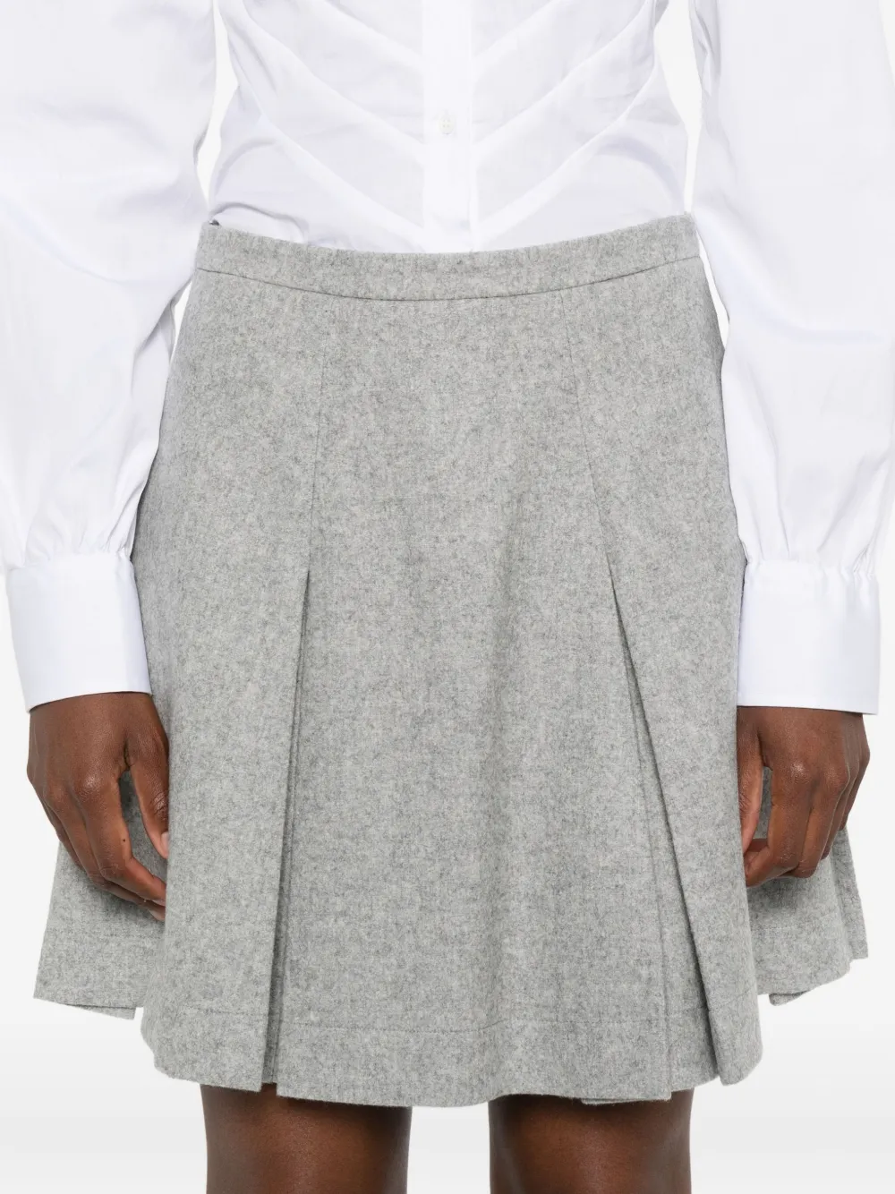 Ermanno Scervino Pleated Mini Skirt In Gray
