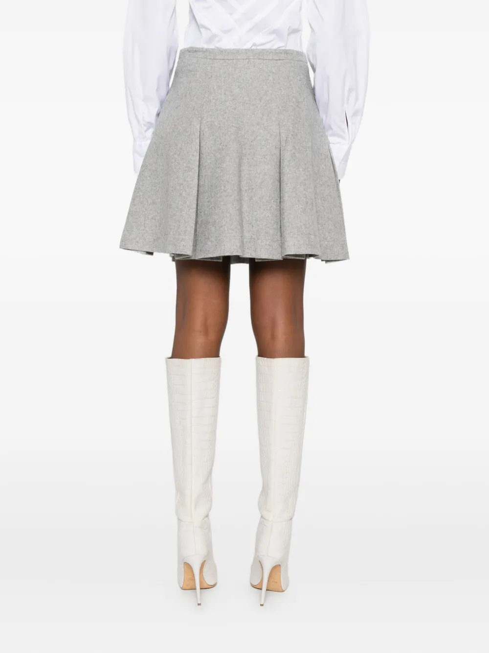 Ermanno Scervino Pleated Mini Skirt In Gray