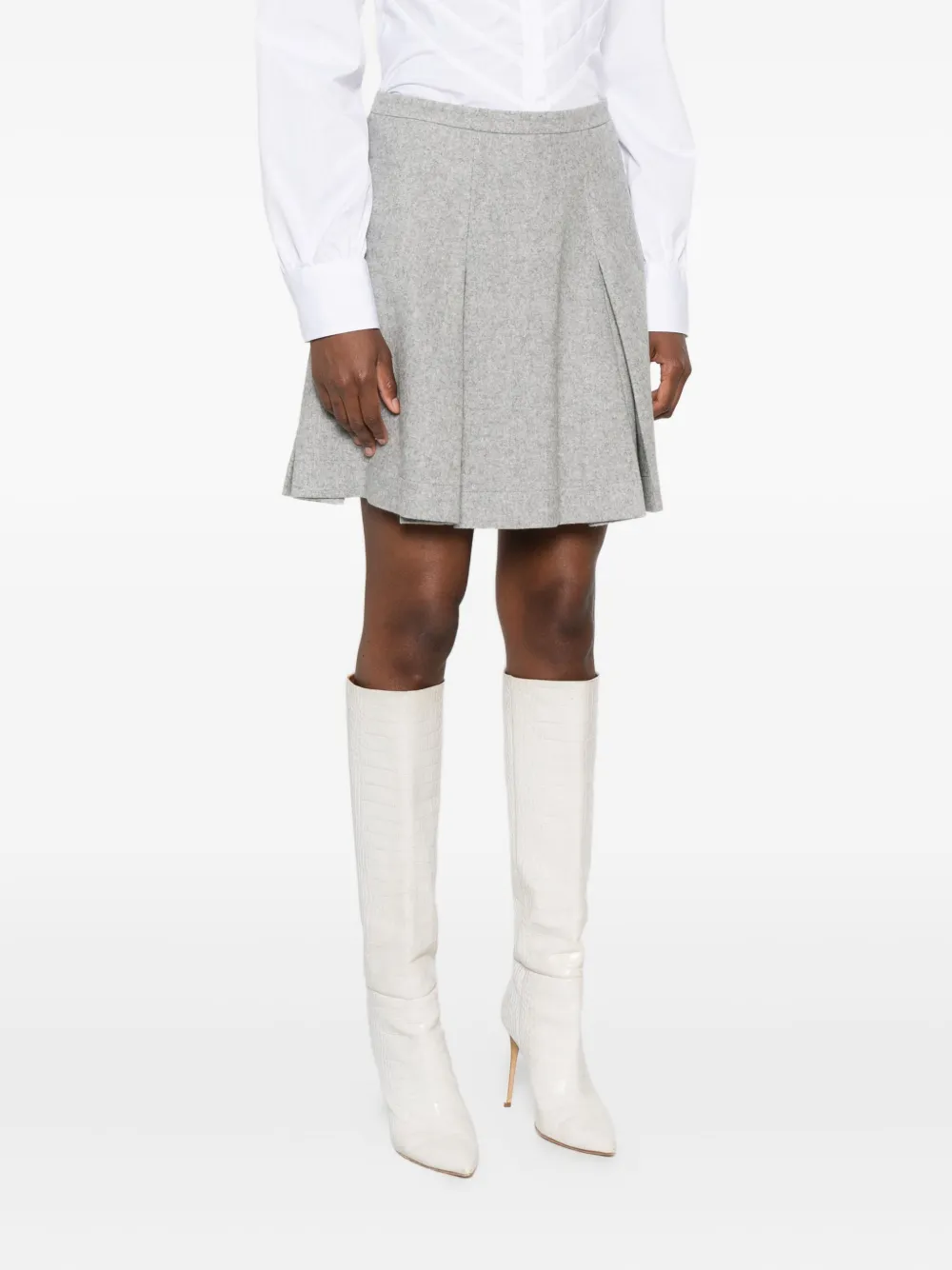 Ermanno Scervino Pleated Mini Skirt In Gray