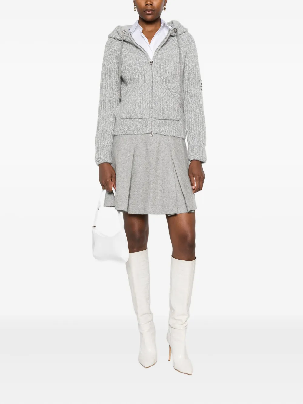 Ermanno Scervino hooded zip-up ribbed cardigan | Cardigans | Image 2