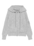 Ermanno Scervino hooded zip-up ribbed cardigan - Grey