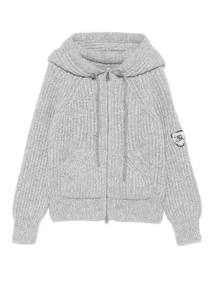 Ermanno Scervino レースフロントカーディガン グレー美品 Ermanno Scervino レースフロントカーディガン グレー美品