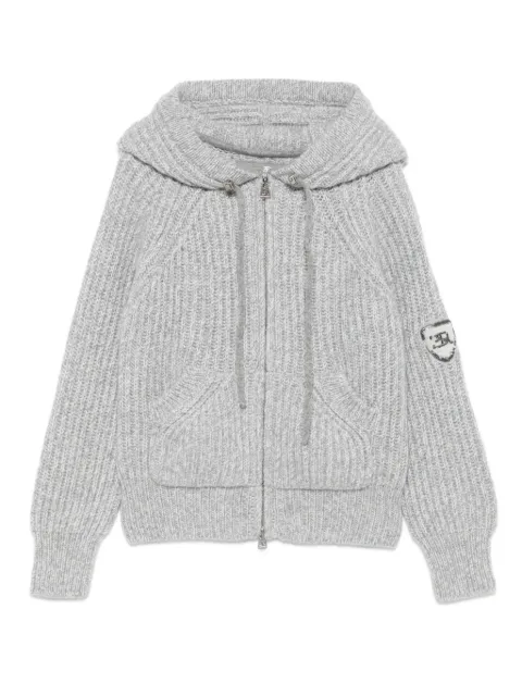 Ermanno Scervino hooded zip-up ribbed cardigan