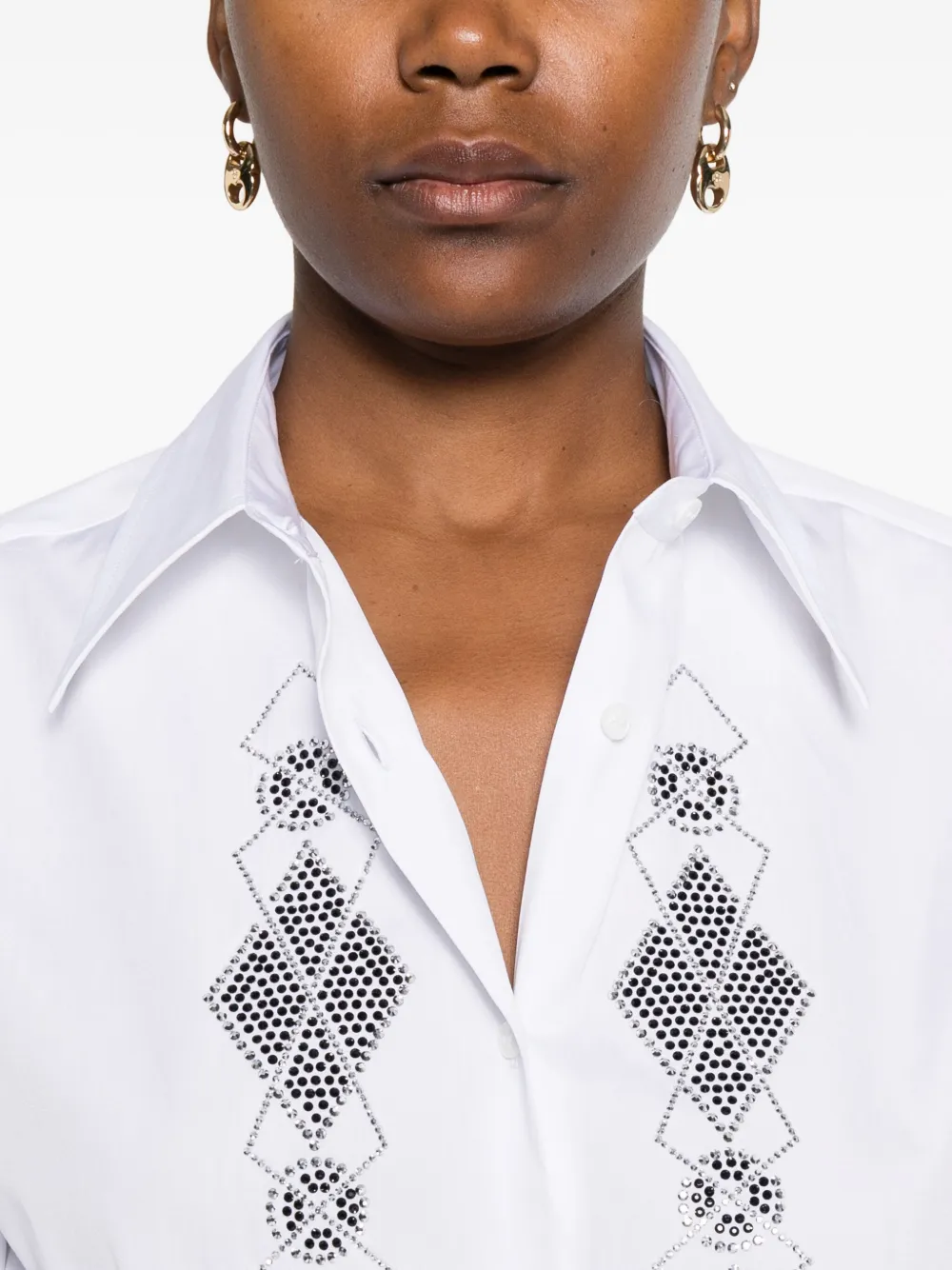 Ermanno Scervino Katoenen blouse met geometrische print Wit