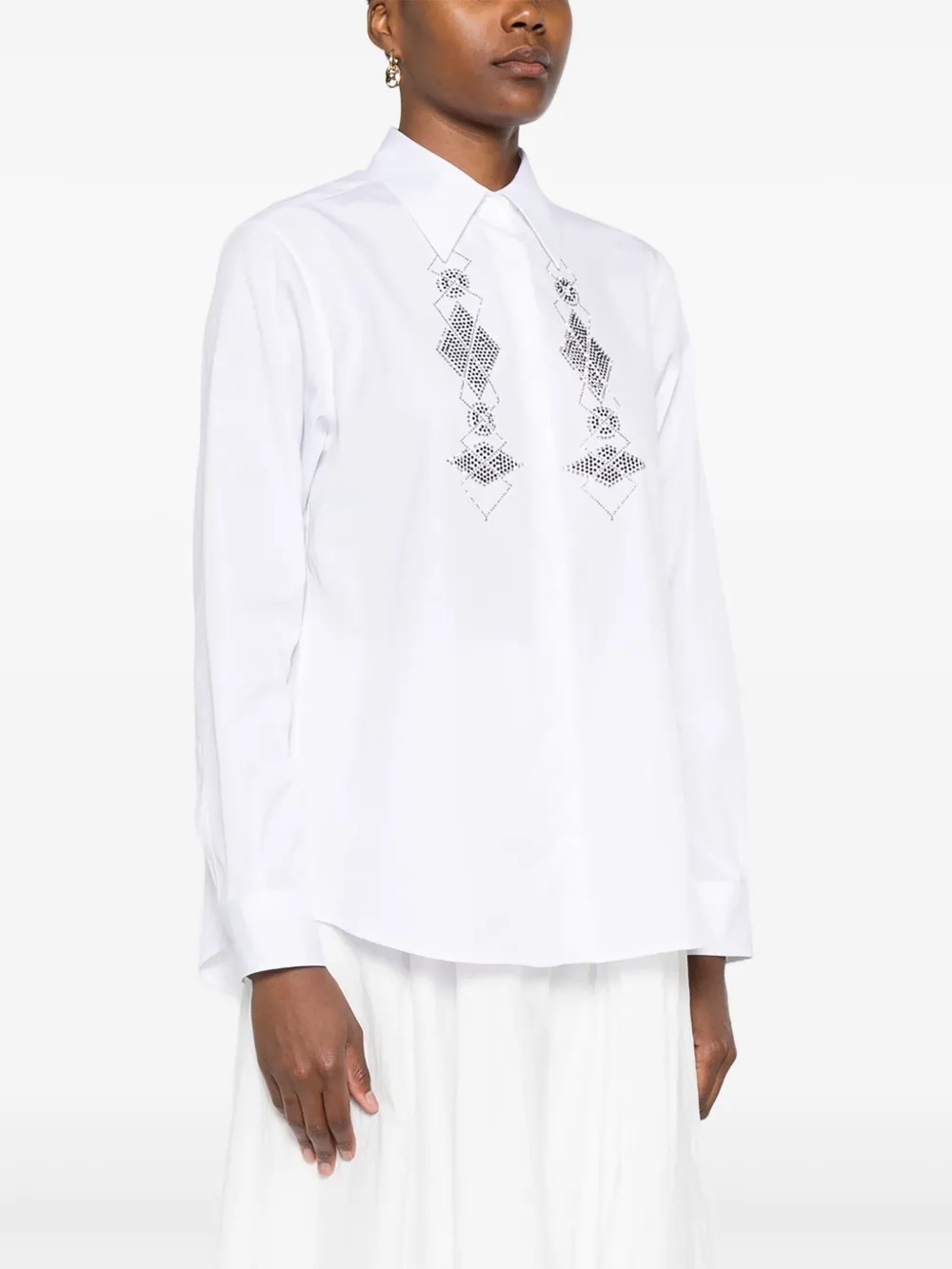 Ermanno Scervino Katoenen blouse met geometrische print Wit