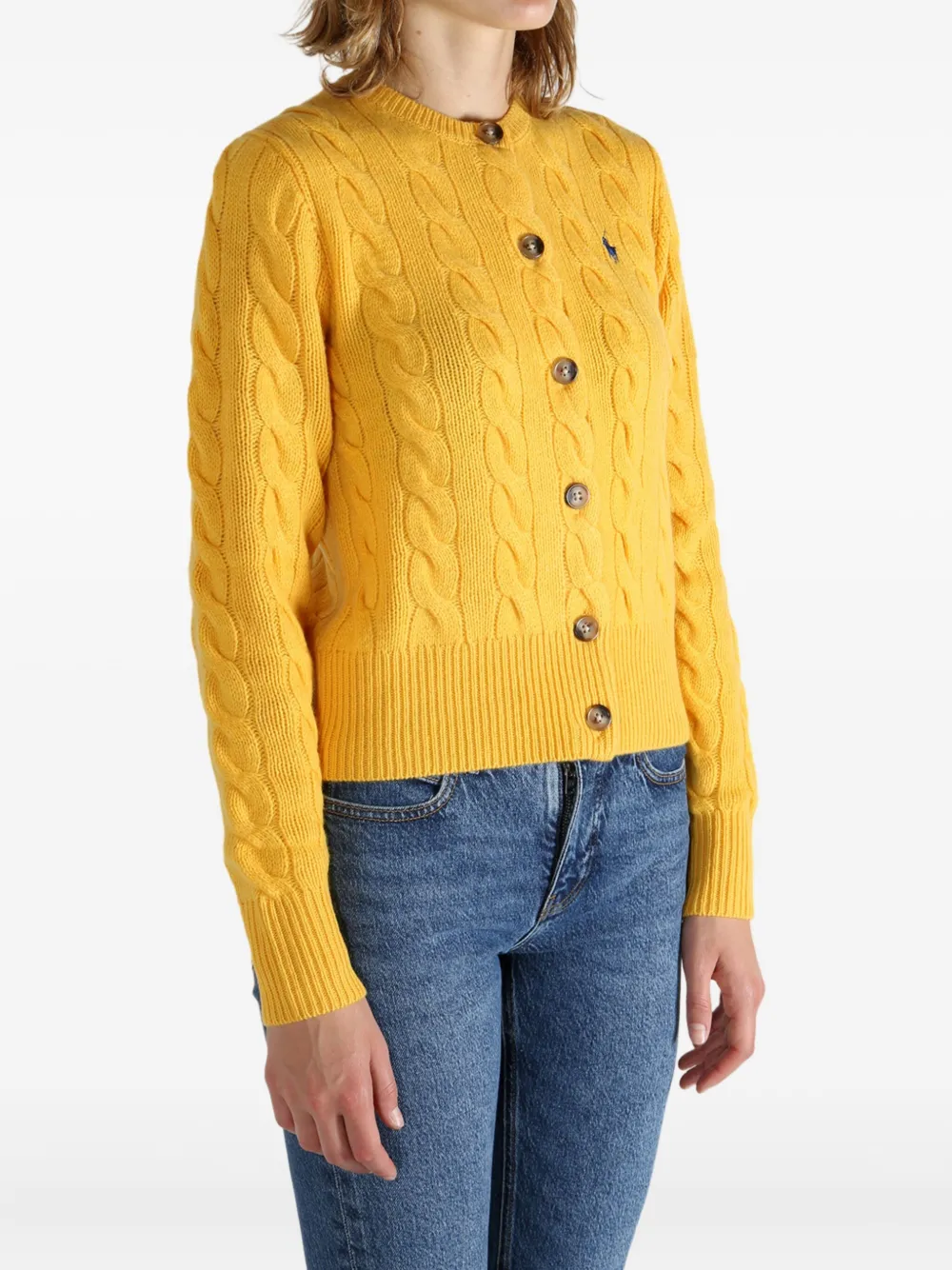 Polo Ralph Lauren cable-knit cardigan Geel