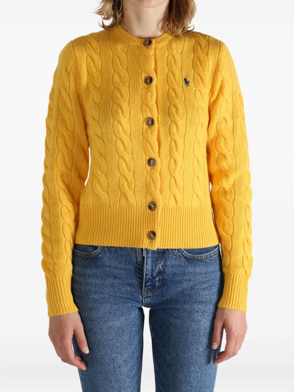 Polo Ralph Lauren cable-knit cardigan Geel