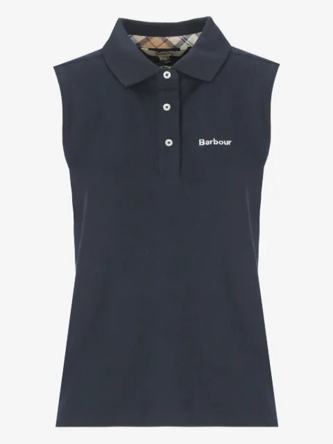 Barbour three-button sleeveless polo shirt