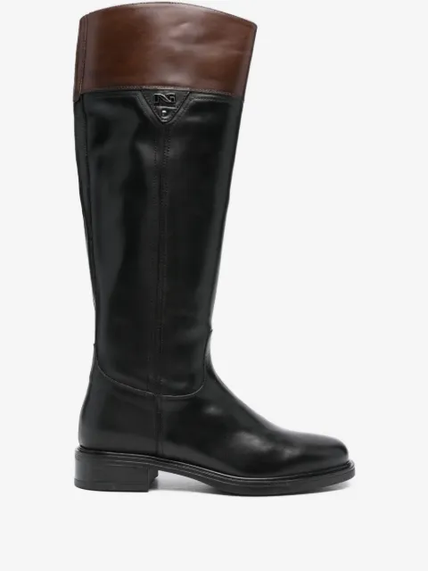 NERO GIARDINI bottines en cuir à détail de logo