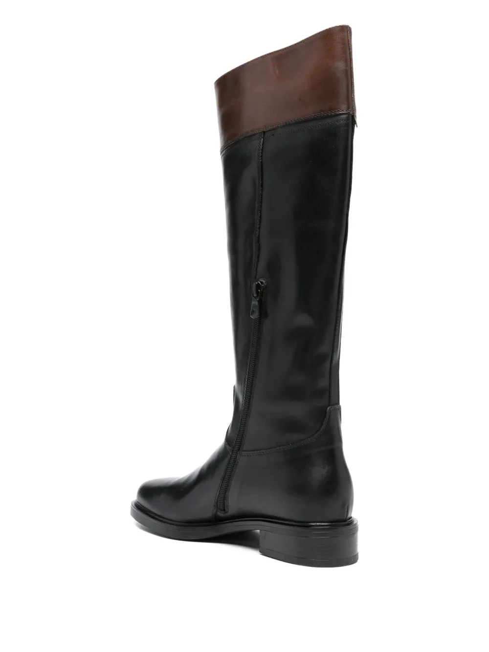 NERO GIARDINI leather logo-detail boots Black