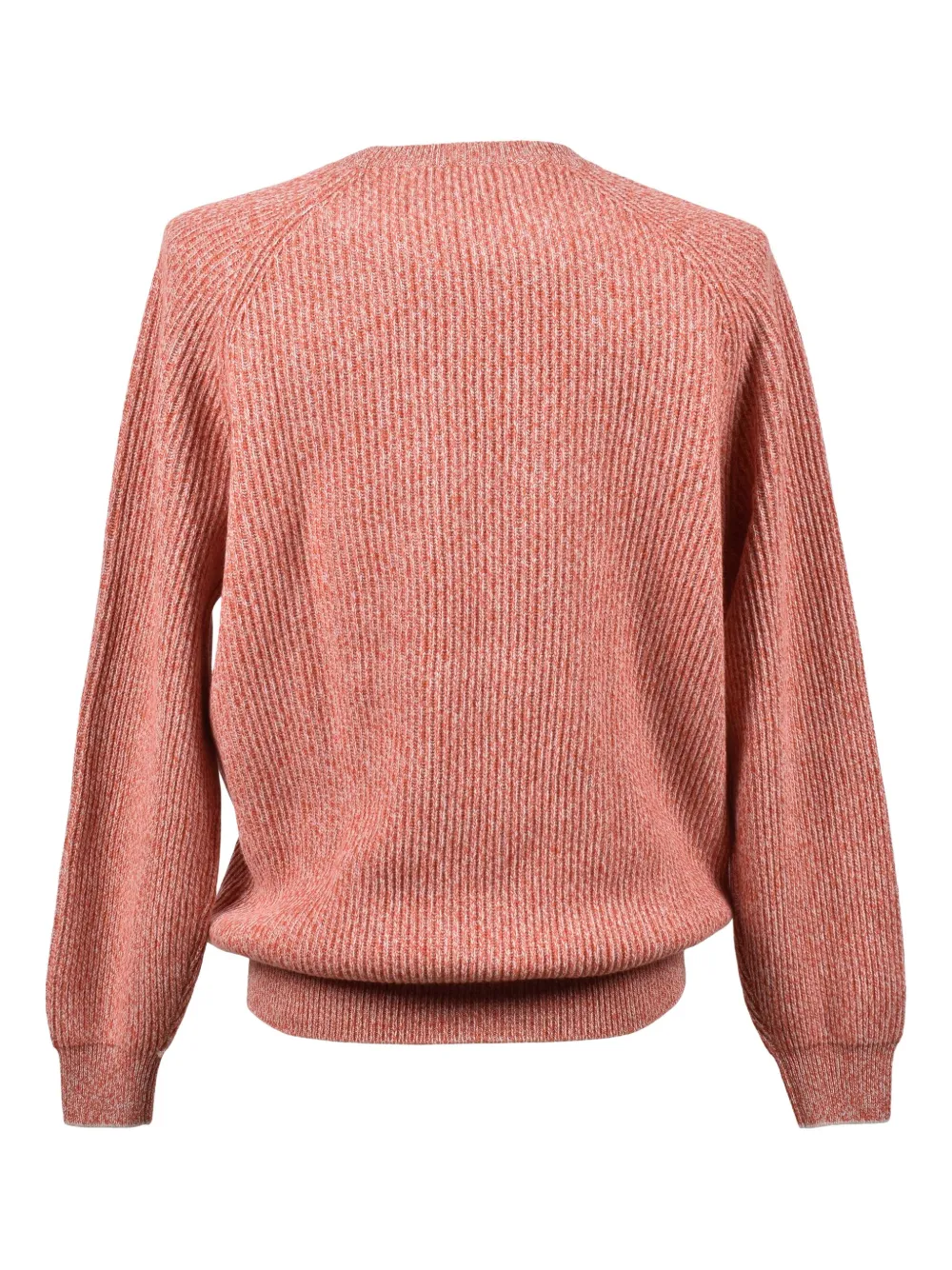 Brunello Cucinelli Geribbelde sweater met ronde hals Oranje