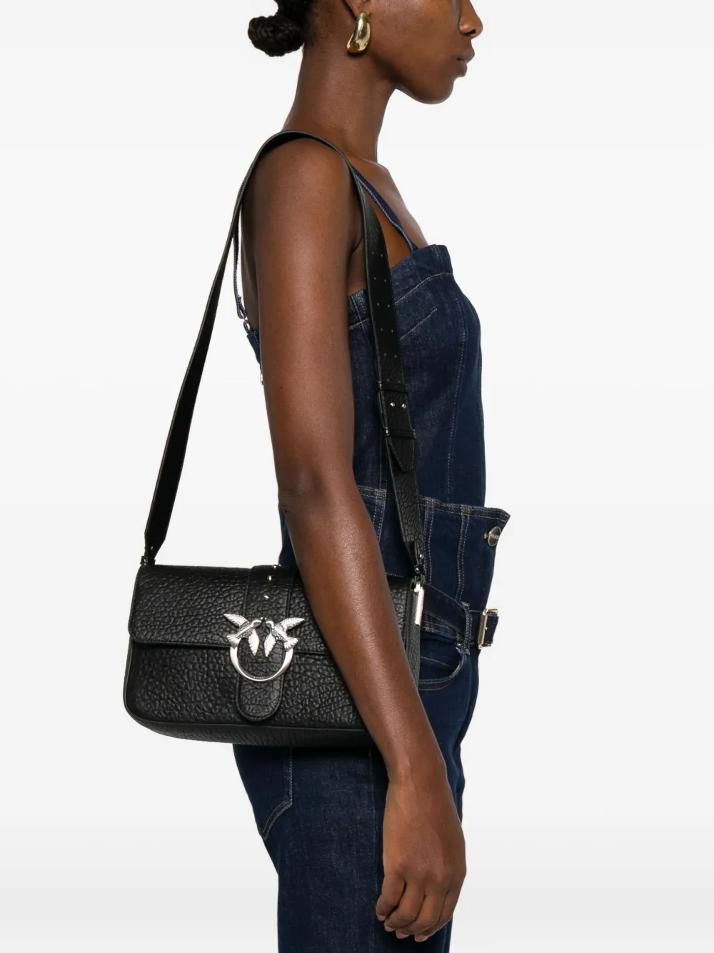 PINKO textured-leather shoulder bag - Zwart