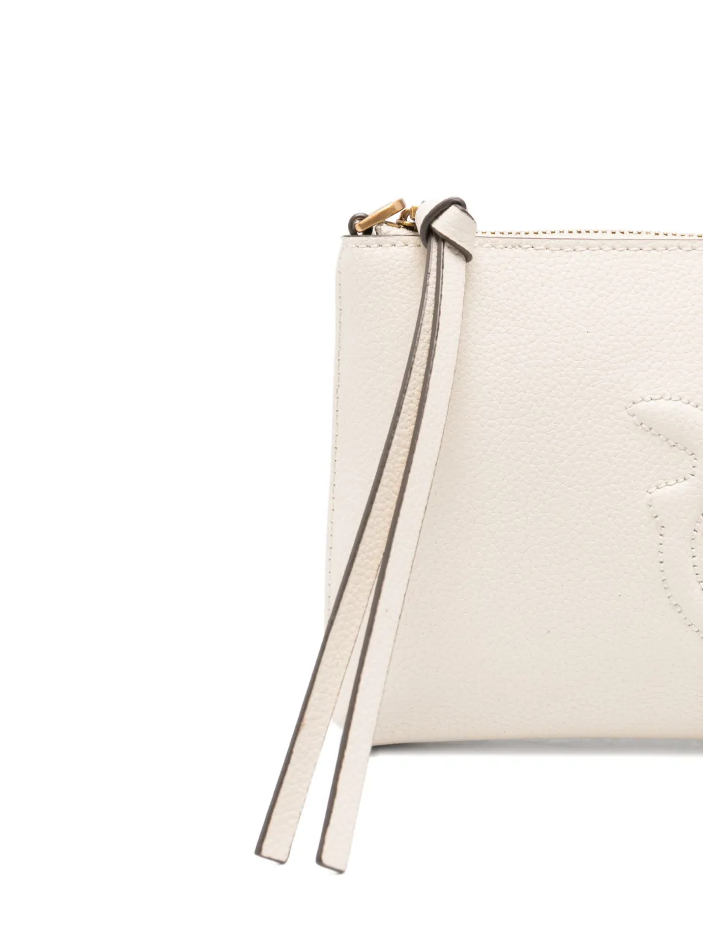 PINKO Leren crossbodytas met logo-reliëf Wit