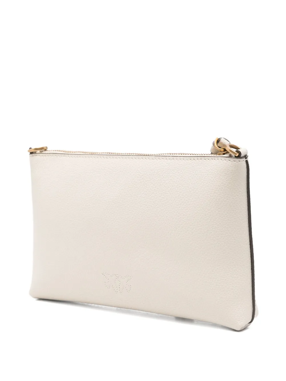 PINKO Leren crossbodytas met logo-reliëf Wit