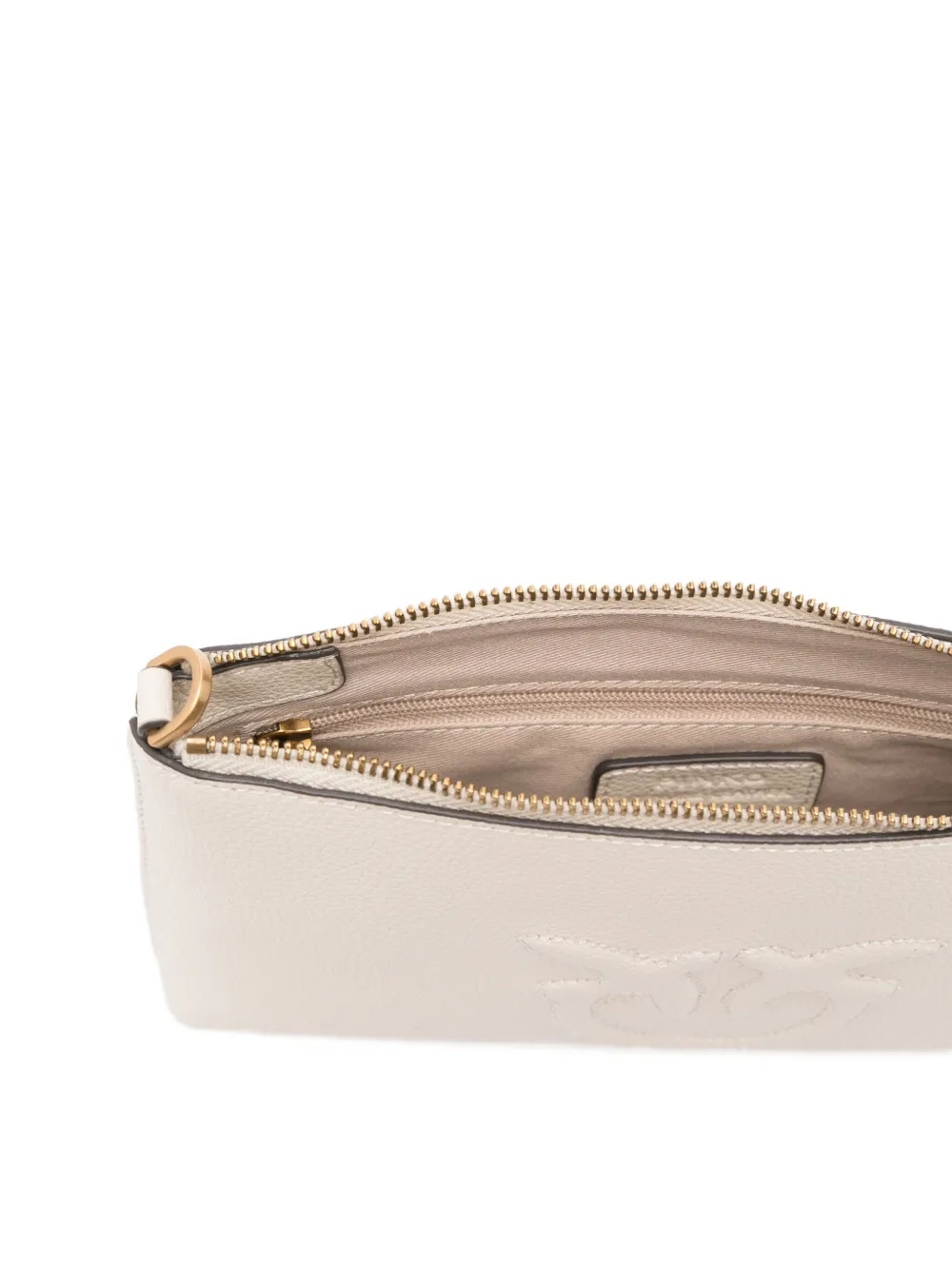 PINKO Leren crossbodytas met logo-reliëf Wit