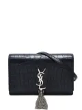 Saint Laurent Pre-Owned 2010-2020s Kate Tassel crocodile-effect crossbody bag - Black