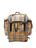Burberry Pre-Owned 2010-2020s check-pattern leather-trim backpack - Neutrals