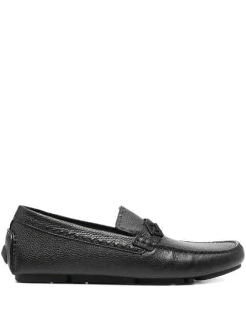 FENDI leather logo-plaque loafers