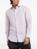 Brunello Cucinelli vertical-stripe cotton shirt - Purple