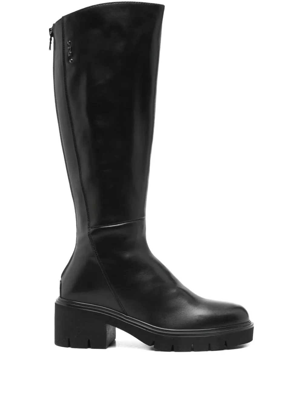 Nero Giardini 50mm Zip-detail Block-heel Boots In Black