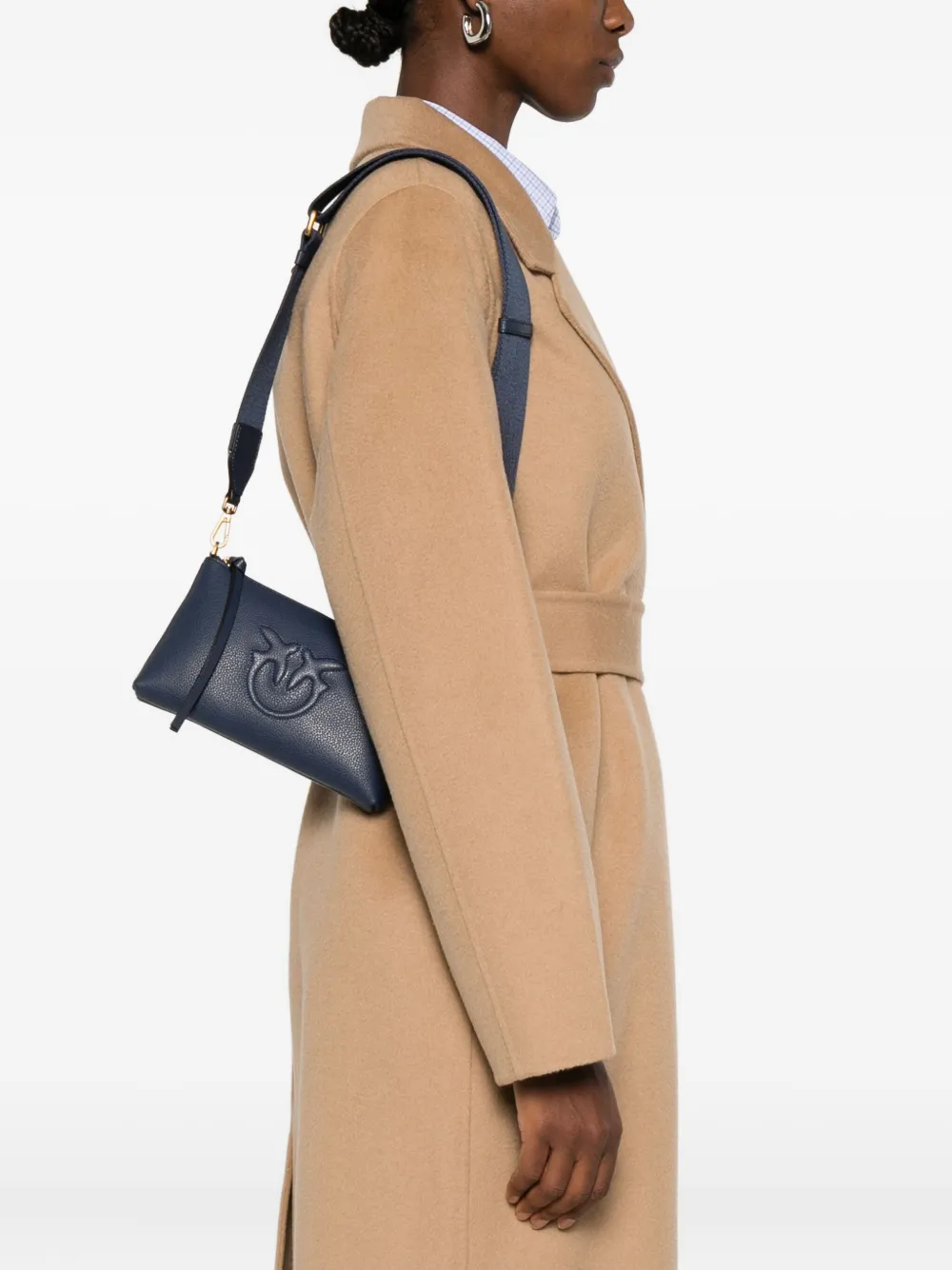 PINKO Mini-crossbodytas met logo-reliëf Blauw