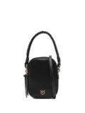 PINKO leather braided-handle tote bag - Black