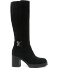 NERO GIARDINI 75mm buckle-detail block-heel boots - Black
