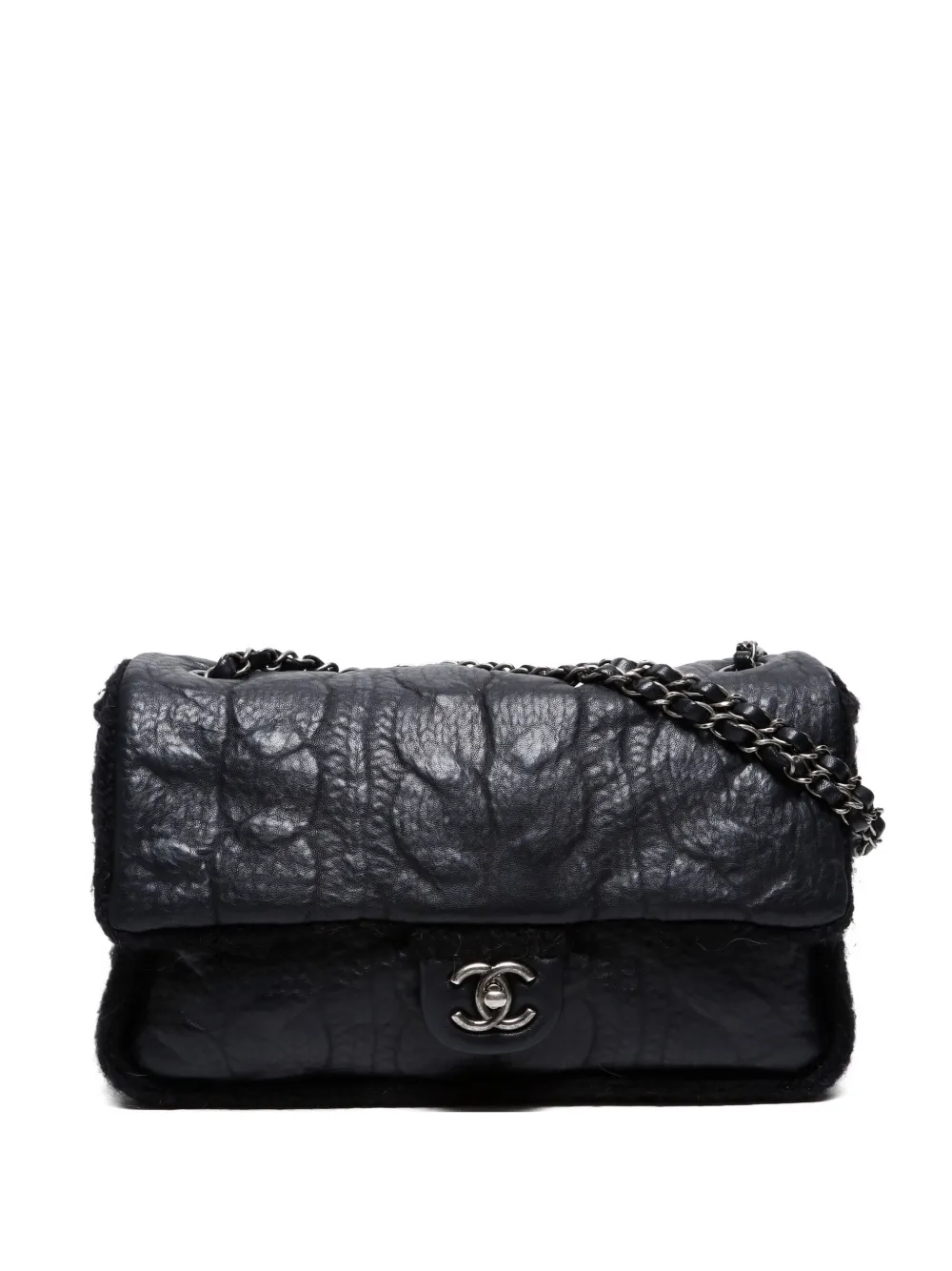 CHANEL Pre-Owned 2013-2014 シック ニット フラップ ショルダーバッグ - ブラック CHANEL Pre-Owned 2013-2014 シック ニット フラップ ショルダーバッグ - ブラック
