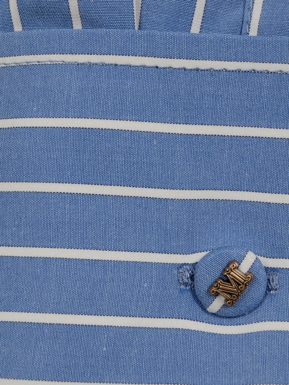 Max Mara Striped Cotton-blend Poplin Shirt In Blue