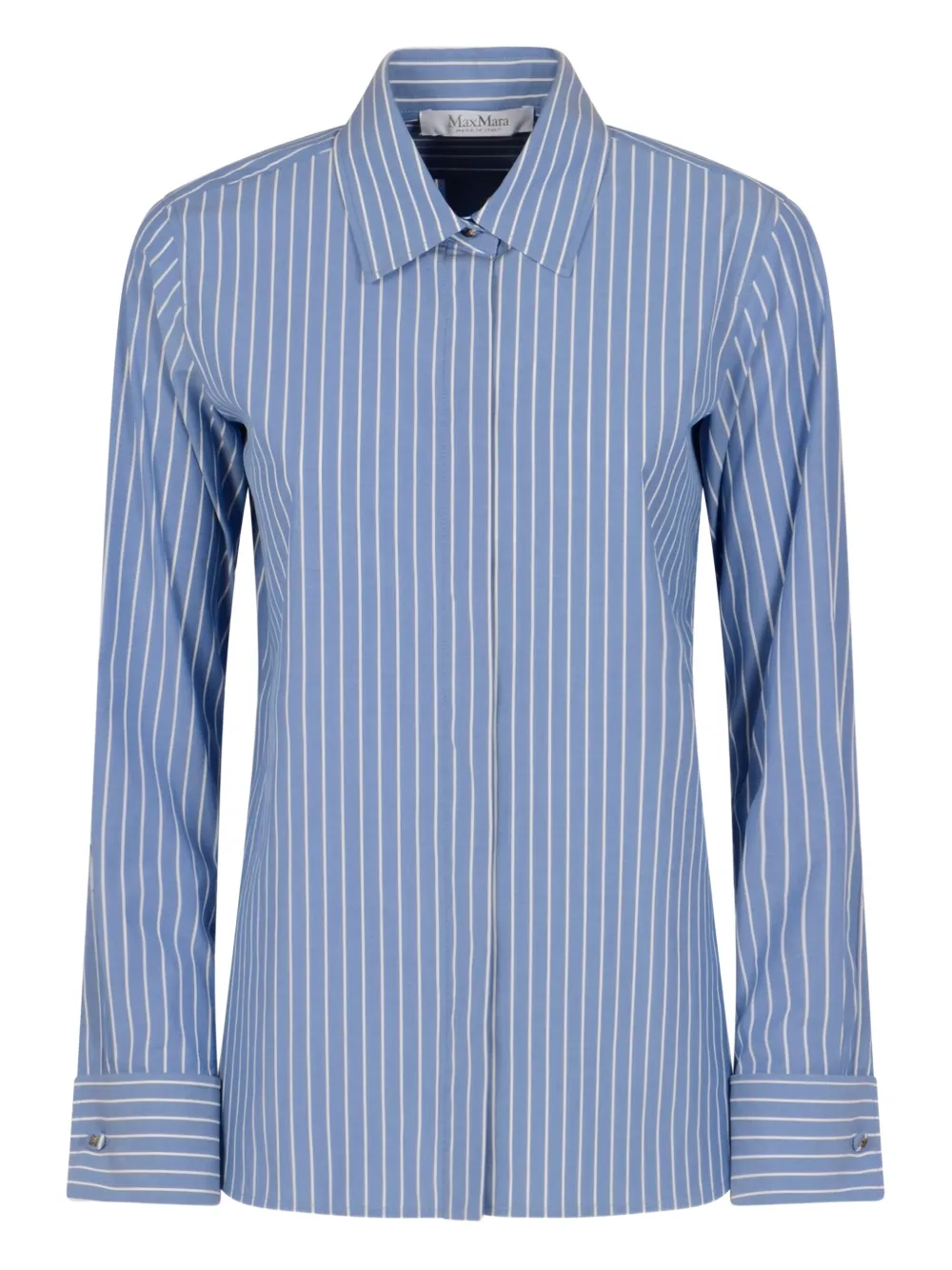 Max Mara striped cuff cotton shirt Blauw