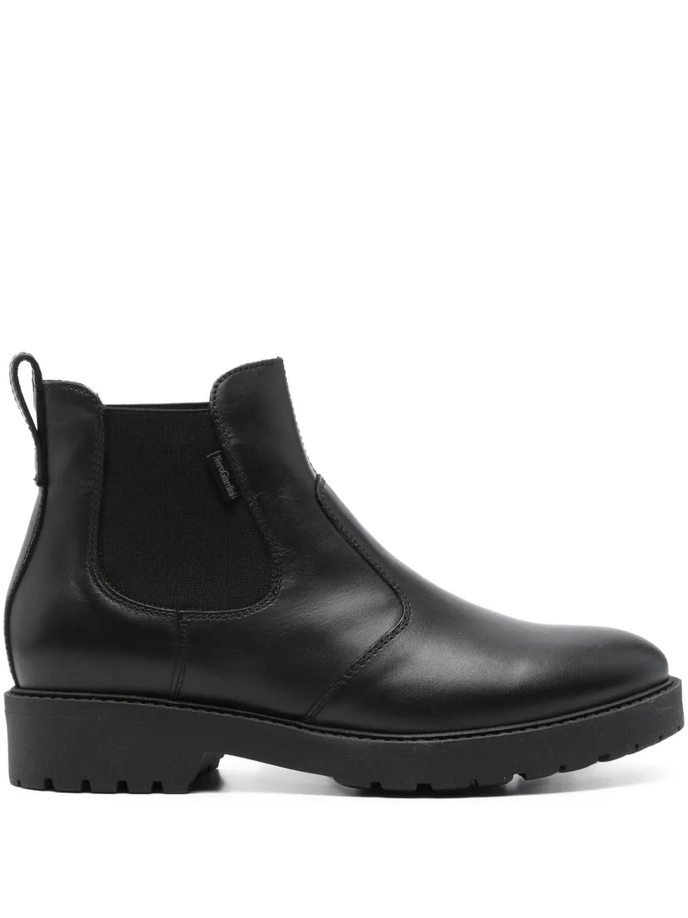 NERO GIARDINI elastic-panelled leather boots Black