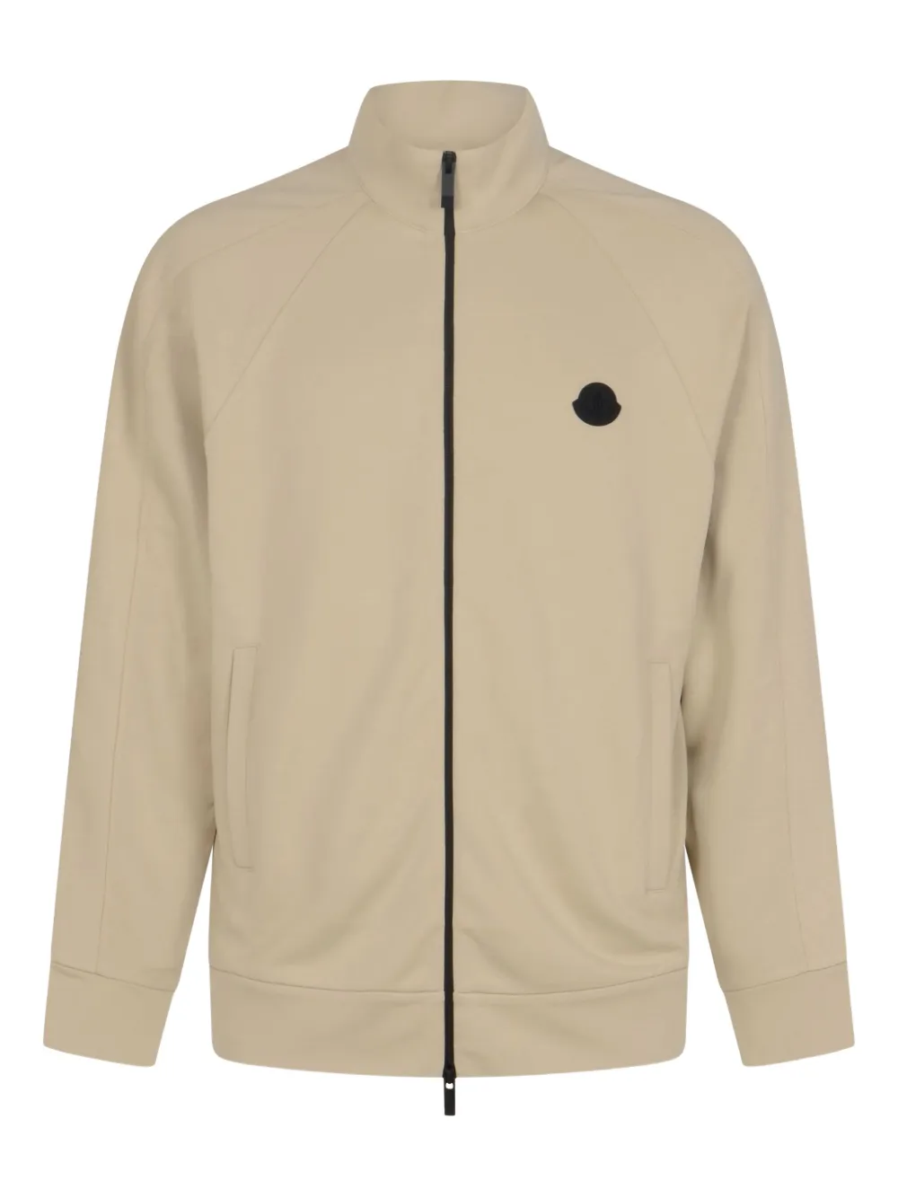 Moncler Sweater met logopatch en rits Beige