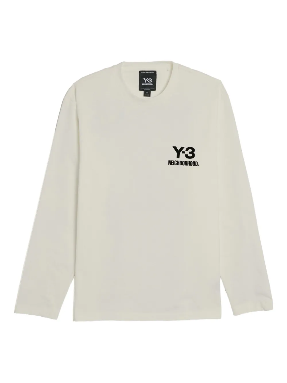 Y-3 playera manga larga con logo estampado en colaboración con Neighborhood | neutro | Image 1
