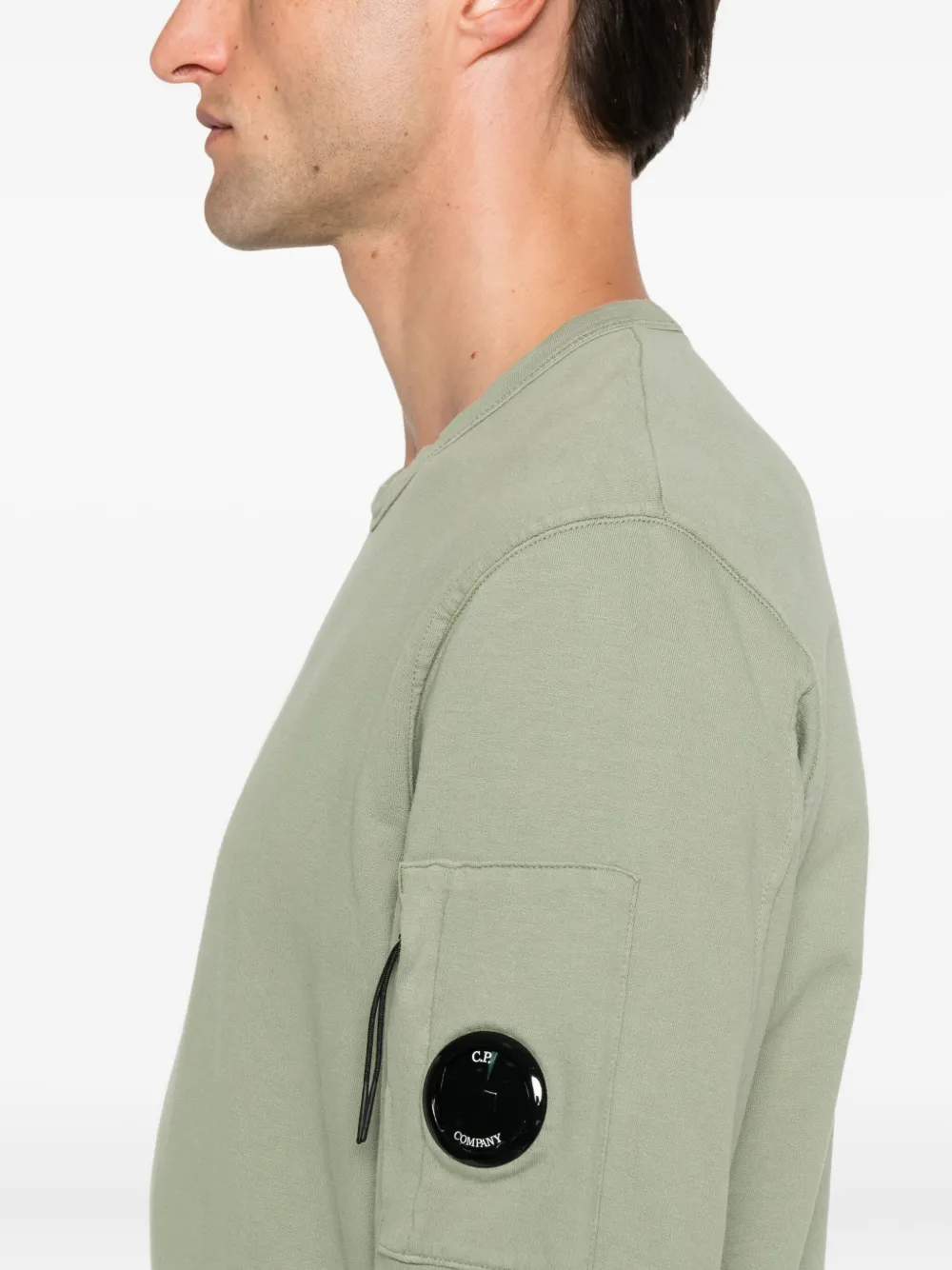 C.P. Company Katoenen sweater met Lens-zak Groen