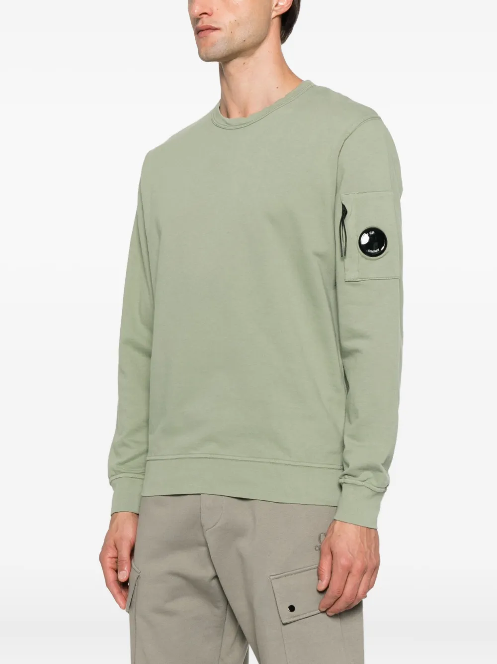 C.P. Company Katoenen sweater met Lens-zak Groen