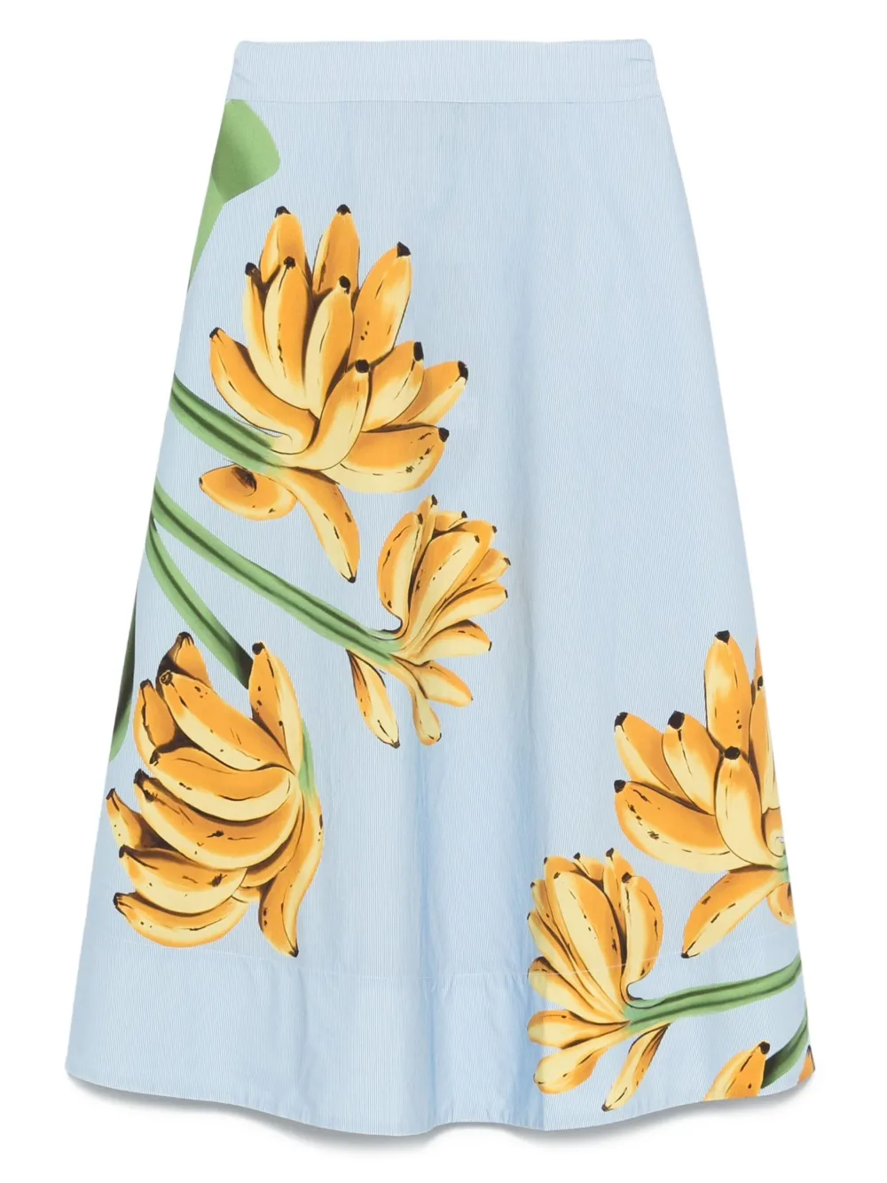 FARM Rio Katoenen midi-rok met banaanprint Blauw