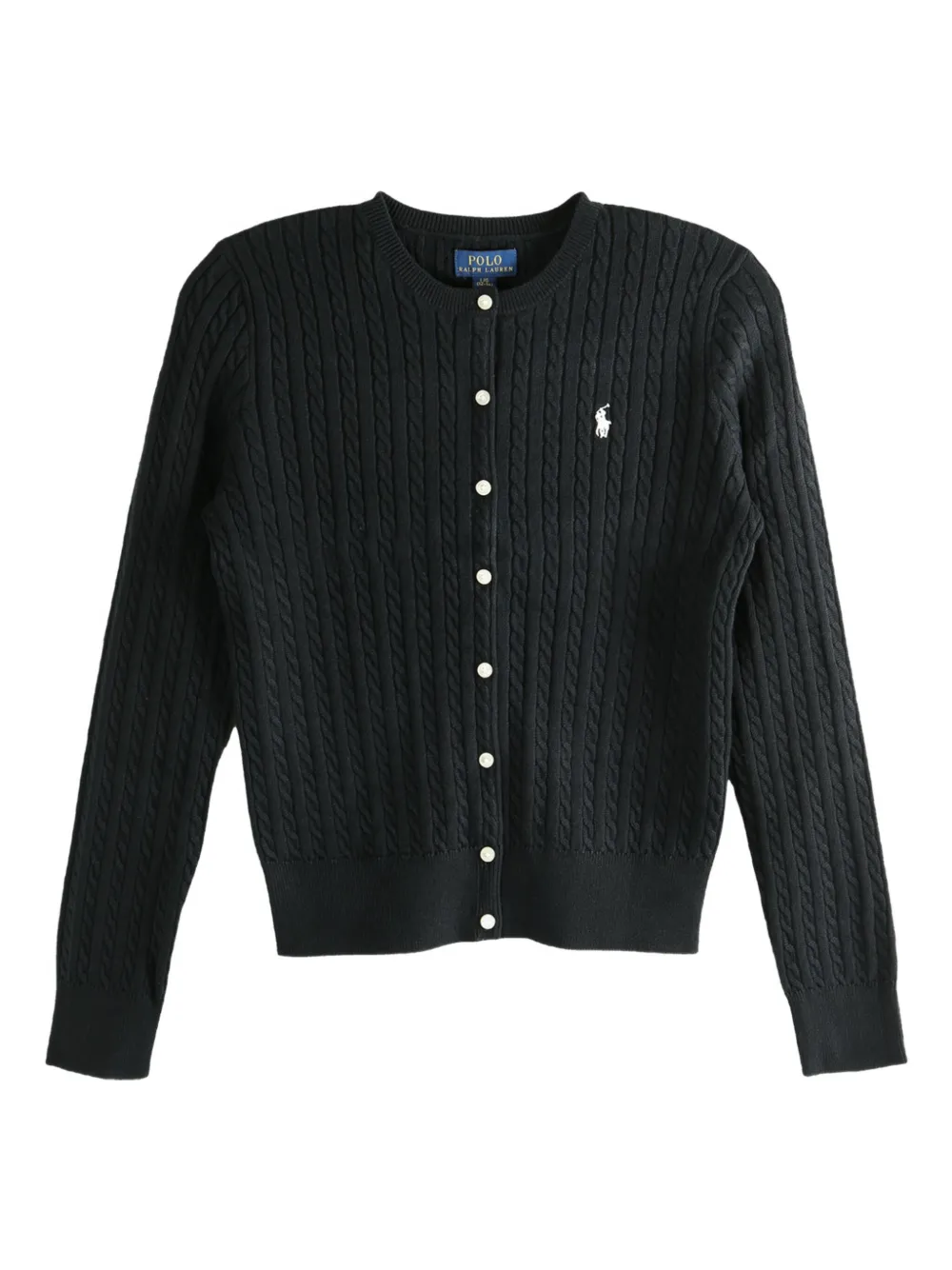 POLO RALPH LAUREN KIDS cable-knit cardigan Zwart