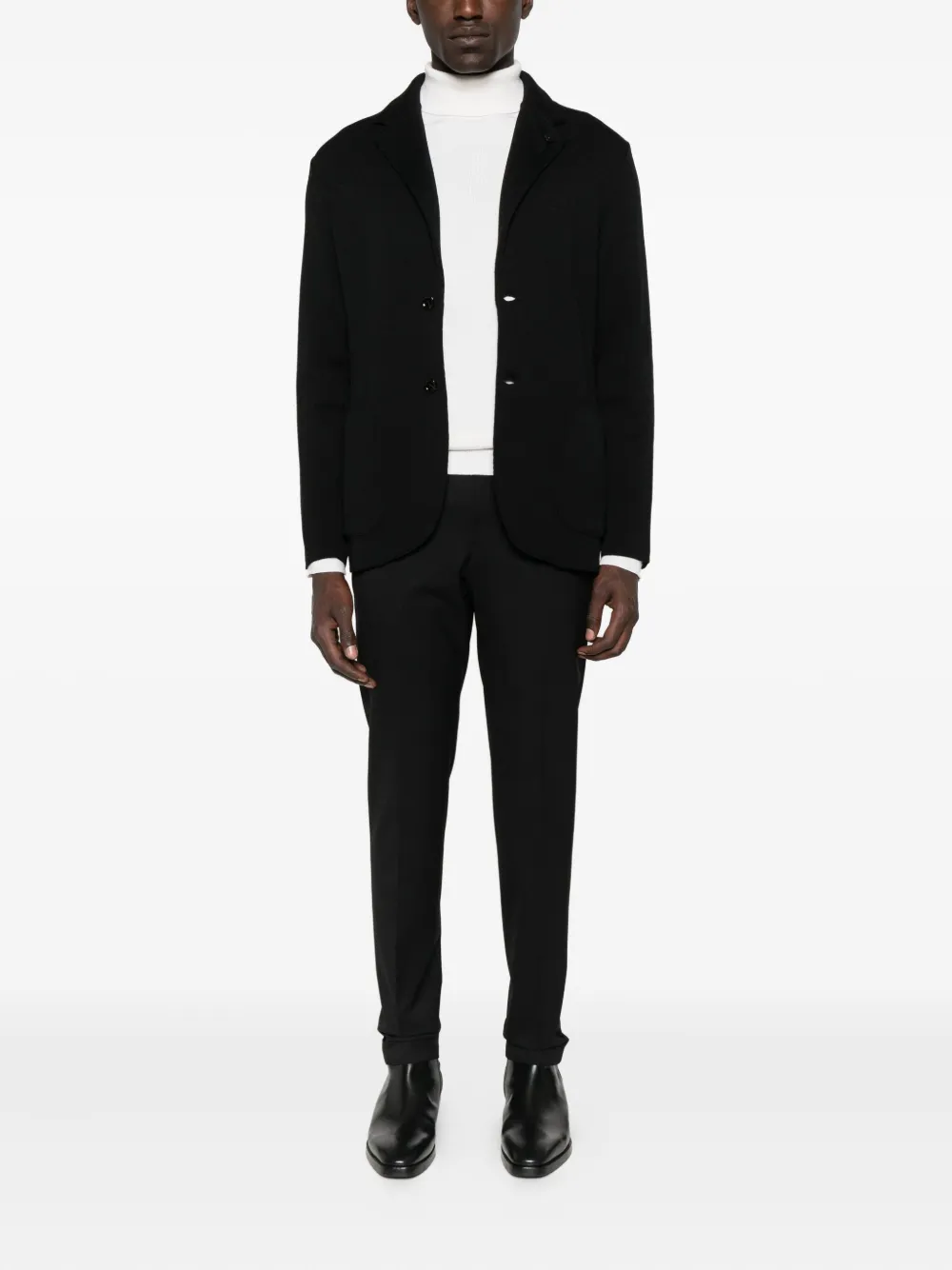 Lardini Patch-pockets Wool Blazer In Black