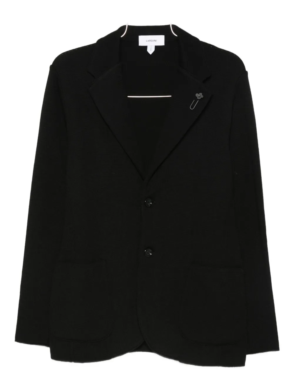 Lardini Patch-pockets Wool Blazer In Black