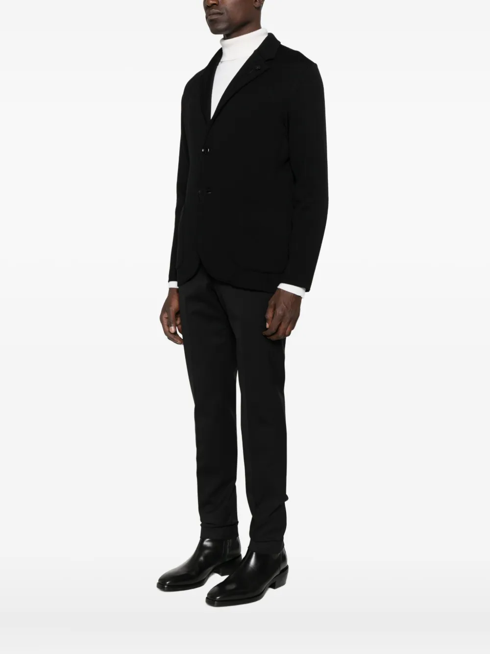 Lardini Patch-pockets Wool Blazer In Black
